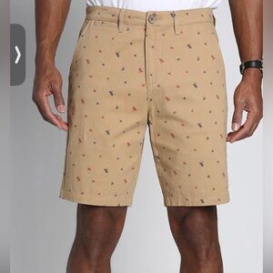 Jachs NY Bleecker Chino Shorts Dark Khaki Palm Trees Size 32 NWT